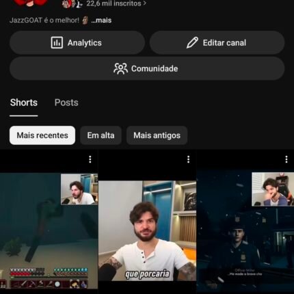 Canal com 22K de inscritos