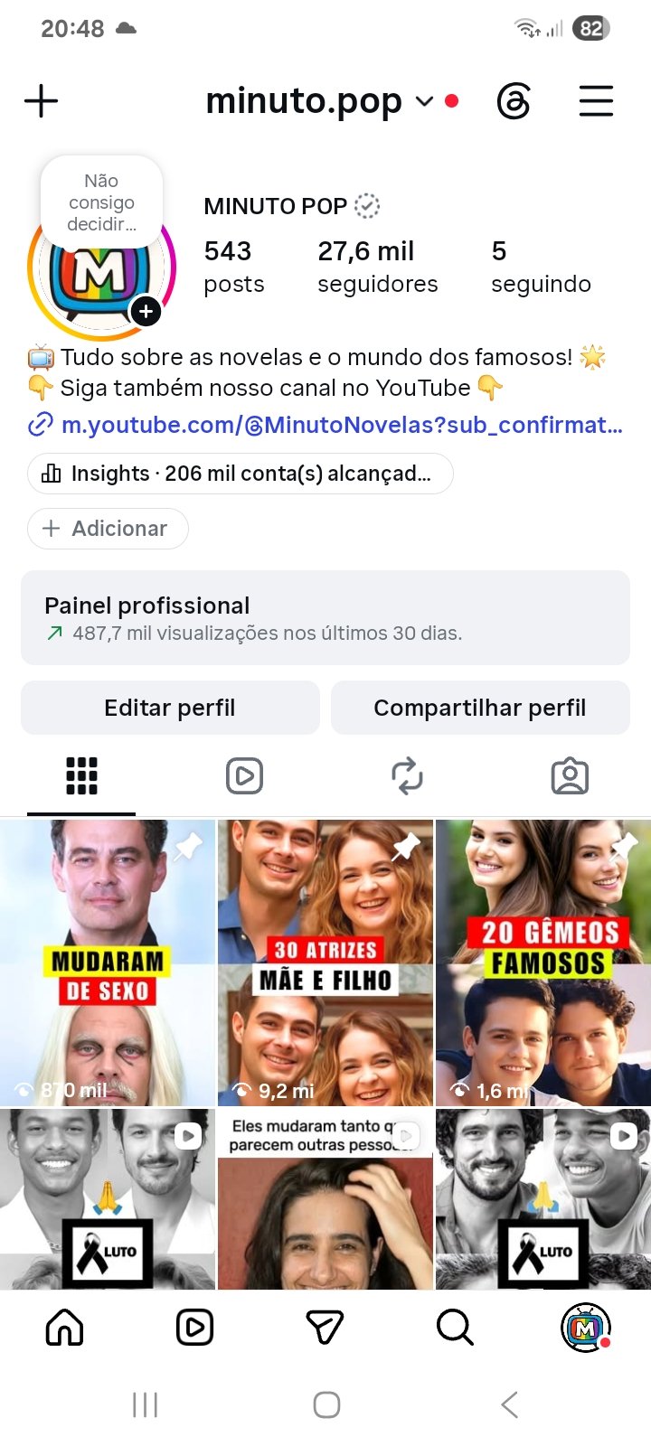 Screenshot_20260720_204827_Instagram 🔴 INSTAGRAM 27.6K | Mundo dos Famosos 🔥 | +3.3 MILHÕES de Views 🚀 DESCONTO IMPERDÍVEL - Imagem 1
