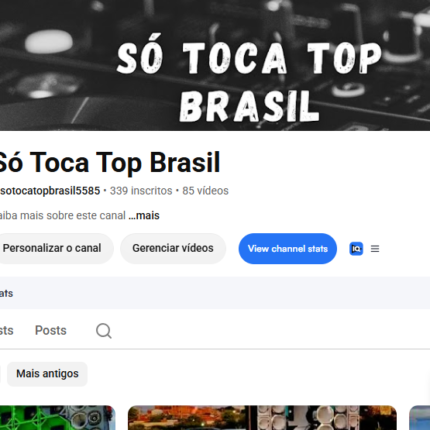 Canal com 339 inscritos mas está em ascensão crescendo rápido e muito engajado, bom para ganhar dinheiro com parcerias, vendas de produtos, alterar para canal próprio pois está recomendando muito