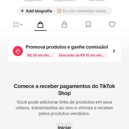 conta do tiktok com tiktok shop ativo 1.751 seguidores