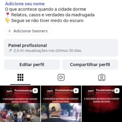 🔵 Instagram Disponível 🔵 🎯 Nicho: Favela / Conteúdo Noturno 👥 + De 11k Seguidores Reais! 📊 + de 2,5 mi de views (30D) 📧 E-mail de criação SIM