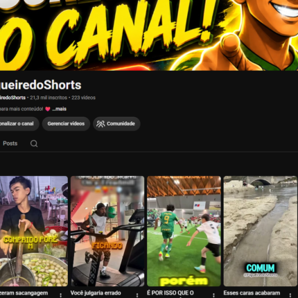 Canal Youtube 21 mil inscritos