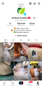Conta Tik Tok – Só Dicas Caseiras – 726.4k seguidores