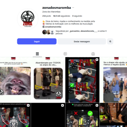 Instagram Zona dos Marombas 18k de Seguidores