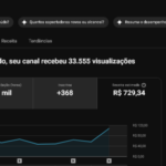 Canal Fazendo do Youtube R$729 em 13 Dias, 1500 em Média Por Mês