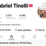 Conta TiktokShop e Live ativos, 2.200 seguidores.