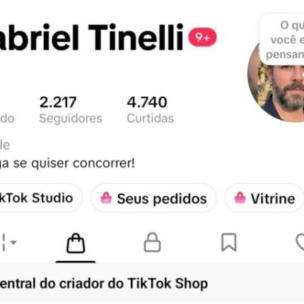 Conta TiktokShop e Live ativos, 2.200 seguidores.