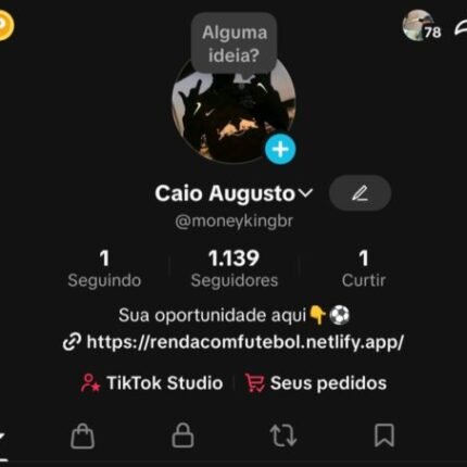 Conta Tik Tok 1k de seguidores (Tik Tok shop)