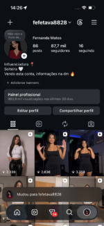 CONTA INSTAGRAM 87k NICHO HOT ÓTIMO ENGAJAMENTO TODA LIMPA