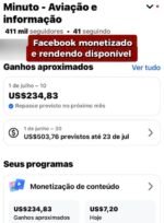 Pagina Facebook monetizada e rendendo são 411 mil Seguidores