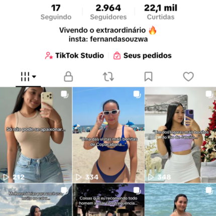 Conta TikTok 3mil seguidores