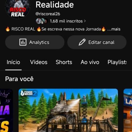 Canal YouTube não monetizado 1680 Inscritos ... Horas subindo canal limpo sem restrição só continuar postando .