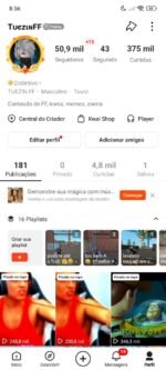 Conta Kwai Monetizada com 50 mil seguidores | 2,8 milhões de visualizações | Nível Platina