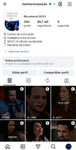 Vendo perfil de motivação e reflexão e cortes de podcast que facilmente Viraliza