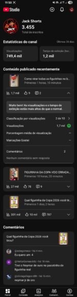 Canal ativo com 2 videos diário