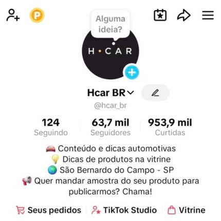 CONTA AFILIADO TIKTOK SHOP | 63K SEGUIDORES 👥 | 950K CURTIDAS| AUTOMOTIVO 🚗 | CARROS |