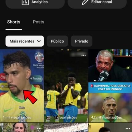 Canal Youtube de futebol com 880 inscrito monetizando