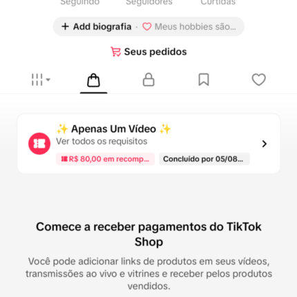 CONTA TIK TOK SHOPPING Br 🇧🇷 2k Seguidores