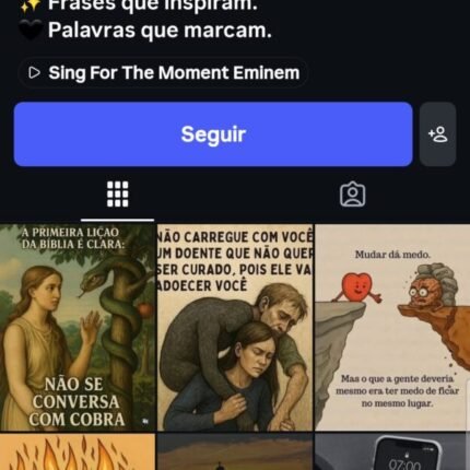 Página do instagram