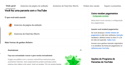 Canal Monetizado em Espanhol à Venda | Monetização Ativa