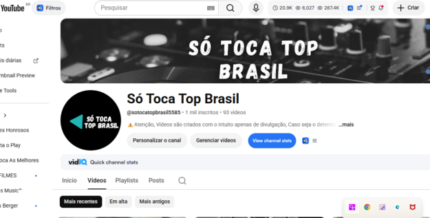 cropped-Screenshots-20260726210053.png PROMOÇÃO HOJE! Canal com 1,27 mil inscritos em ascensão crescendo rápido e muito engajado, bom para ganhar com vendas, parcerias, alterar para canal próprio ou como preferir - Imagem 1