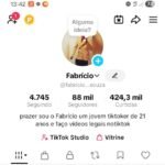 Conta no tiktok com 88mil seguidores