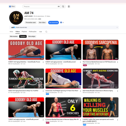 CANAL YOUTUBE MONETIZADO SAÚDE US COM 90 MIL INSCRITOS