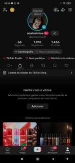 Tik Tok com shop ativo sem documento Sem restrição com 1913 Seguidores