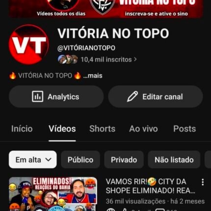 🚨CANAL 10 MIL INSCRITOS DE FUTEBOL MONETIZADO, SEM RESTRIÇÕES E PRONTO PARA UTILIZAR