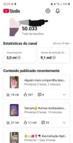 Canal no YouTube com 50 Mil Inscritos