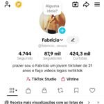 Conta tiktok com 87.900 mil seguidores