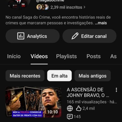 Canal YouTube Monetizado 2391 Inscritos ✅