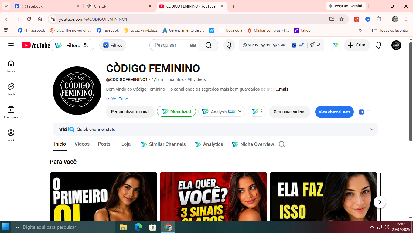 venda de canal novo Vendo canal Monetizado 1,17 mil inscritos 98 vídeos Sobre Relacionamentos ,Canal sem restriçôes! - Imagem 1