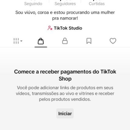 CONTA DO TIKTOK COM SHOP ATIVO +1,2K SEGUIDORES, LIVES ATIVAS (ENGAJAMENTO REAL)