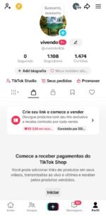 CONTA DO TIKTOK COM SHOP ATIVO +1,1K SEGUIDORES, LIVES ATIVAS (ENGAJAMENTO REAL)