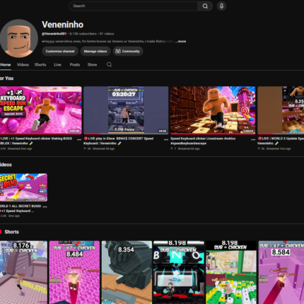 CANAL GRINGO MONETIZADO|ALTO CPM|8,1k INSCRITOS|NICHO GAMING ROBLOX|