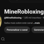 Canal top de games Roblox em crescimento 1850 inscritos