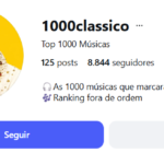Instagram com 8.844 seguidores Nicho Música