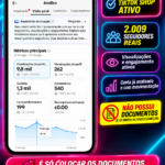 TIKTOK PERFIL PARA FAZER TIKTOK SHOP ATIV0 . 2009 Seguidores (não coloquei meus documentos e o perfil não tem nenhuma restrição