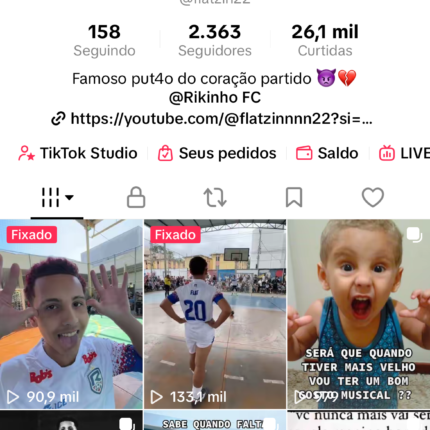 PERFIL TIKTOK NICHO VARIADO/FUTEBOL COM 2300 SEGUIDORES