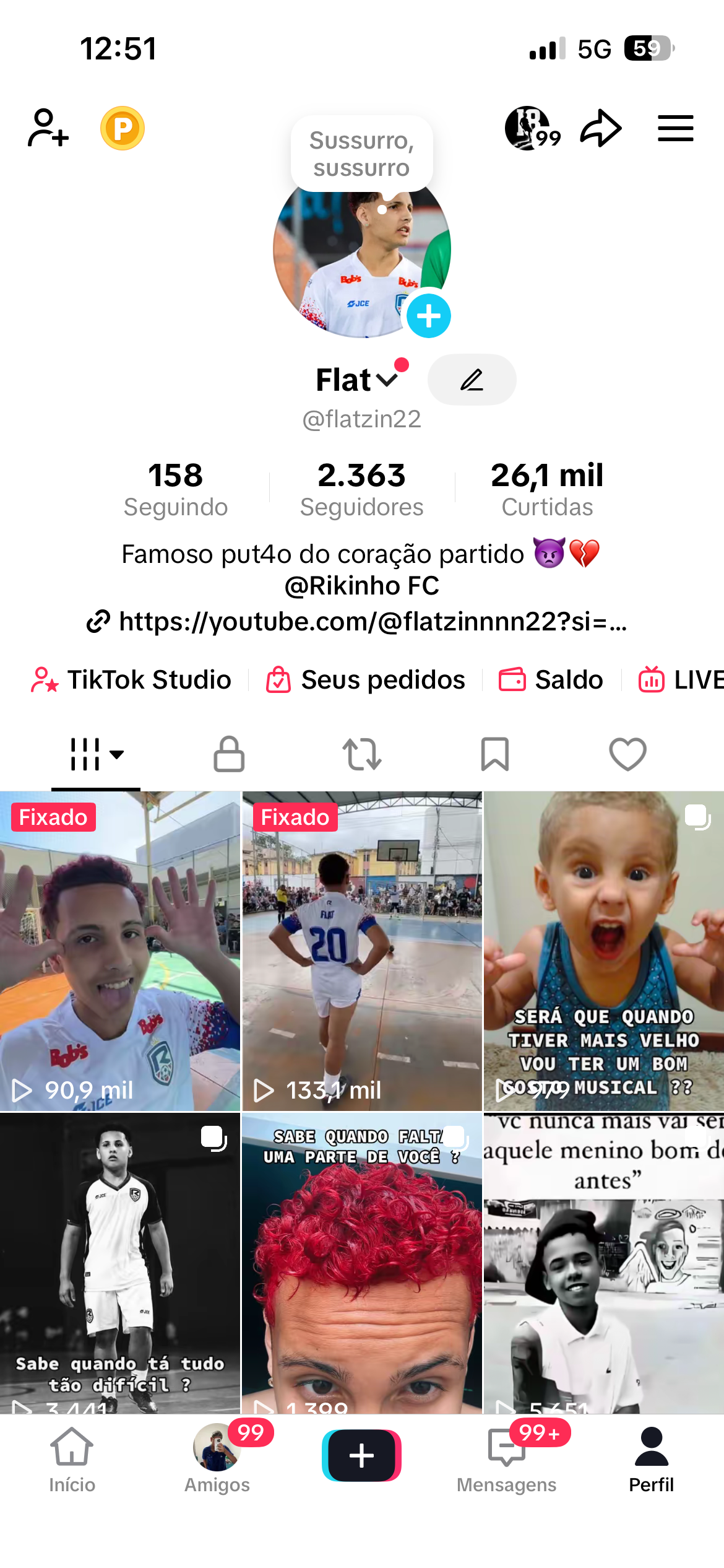 IMG_0962 PERFIL TIKTOK NICHO VARIADO/FUTEBOL COM 2300 SEGUIDORES - Imagem 1