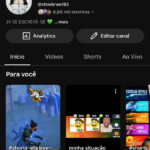 Canal Youtube 8856 inscritos