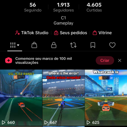 Tiktok 1.9k seguidores, Tiktok shop liberado sem DOC pronto pra usar e ganhar