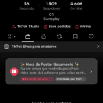 Tiktok 1.9k seguidores, shop ativo sem DOC pronta pra faturar