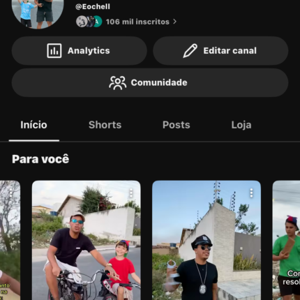 Canal YouTube 106 mil inscritos! MONETIZADA