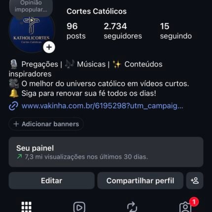 conta com seguidores cristãos Instagram