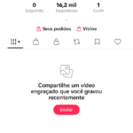 Conta tik tok com 16k de seguidores
