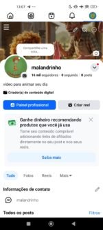 Página do Facebook