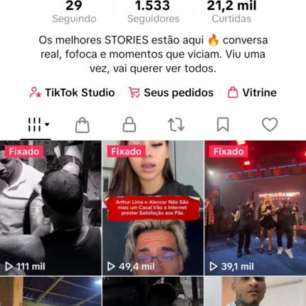 CONTA TIKTOK 1.500 SEGUIDORES COM NICHO,PRONTA PARA USAR TIKTOK SHOP,PAREI POIS NÃO TENHO TEMPO.