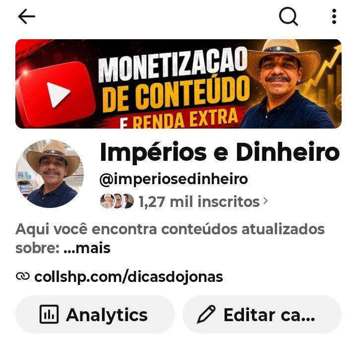 Screenshot_20260810-085130.YouTube Canal YouTube dicas de Monetizaçao com 1200 Inscritos - Imagem 1